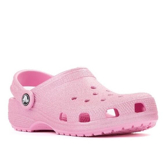 Crocs Classic Glitter Clog Pink- Big Kid Sz 4 NWT - Picture 1 of 7